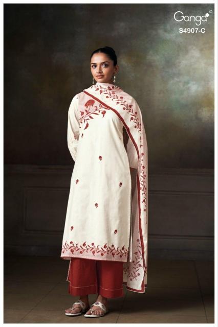 Ganga sancia 4907 floral print dress materials from wholesalers